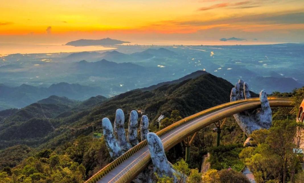 The Golden Bridge above the mountains of central Vietnam